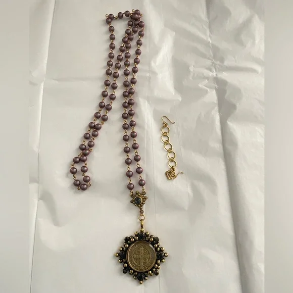 Virgins Saints & Angels Magdalena Necklace Purple Iridescent Beads Multi Length - Picture 3 of 8